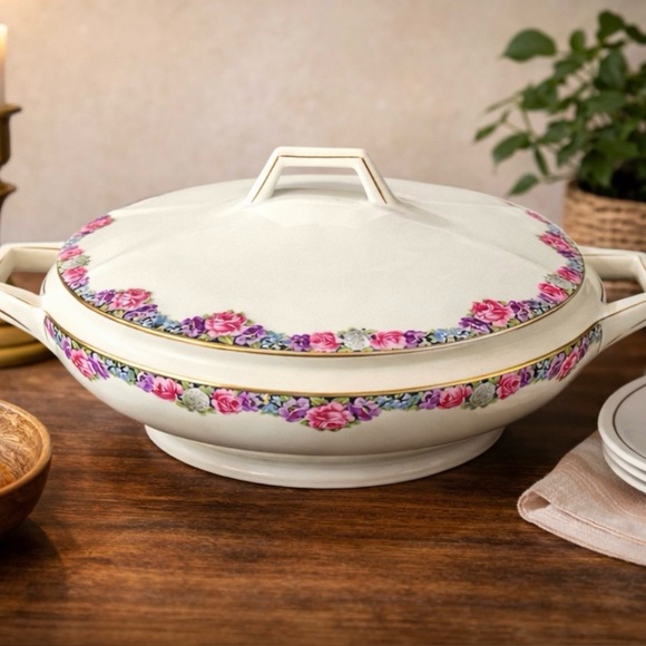 SCHÖNWALD Other - Schönwald Germany Lidded Casserole Dish Floral Vintage German Porcelain
